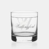 Verre À Whisky Floral blanc classique décoratif initial W (Verso)
