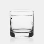 Verre À Whisky Floral blanc classique décoratif initial W (Gauche)