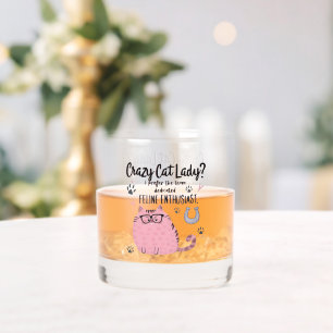 Verre À Whisky Folle de chats ? Cadeau drôle pour amateur de chat