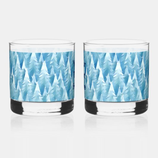 Verre À Whisky Forêt fractale bleue (Gauche)