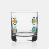 Verre À Whisky Funky Abstract Circles Green Blue Midcentury (Gauche)