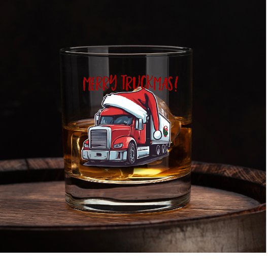 Verre À Whisky Funky Noël Semi Transport Camion Truckmas