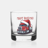 Verre À Whisky Funky Noël Semi Transport Camion Truckmas (Recto)