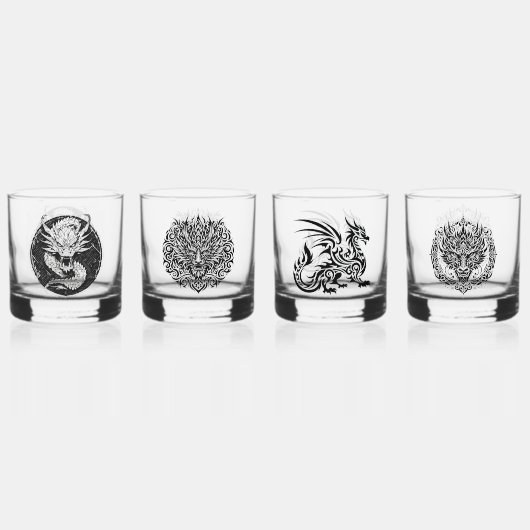 Verre À Whisky Game Night Unique Dragons 4 Personalize Text (Dos)
