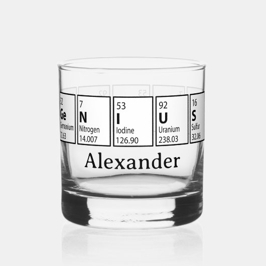 Verre À Whisky Genius Periodic Table Graduation Gift (Recto)