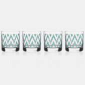 Verre À Whisky Glitzy Green Chevron Stripes Noël (Dos)