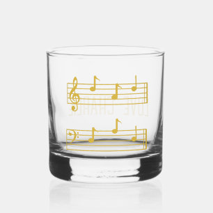 VERRE À WHISKY GOLD MUSIC AMATEUR PAPA CADEAU PIANO NOTES MUSICAL