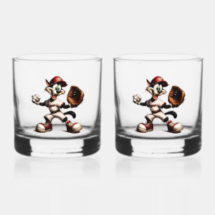 Verre À Whisky Goofy Cat Baseball Pitcher Monte