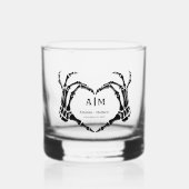 Verre À Whisky Gothic Halloween Skull Hand Heart Black Wedding (Recto)