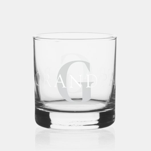 Verre À Whisky Grandpa Personalized Name Monogram (Verso)