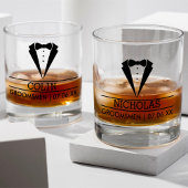 Verre À Whisky Groomsmen moderne Nom personnalisé avec Tuxedo