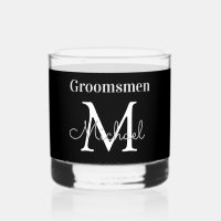 groomsmen personnalisé noir blanc chic