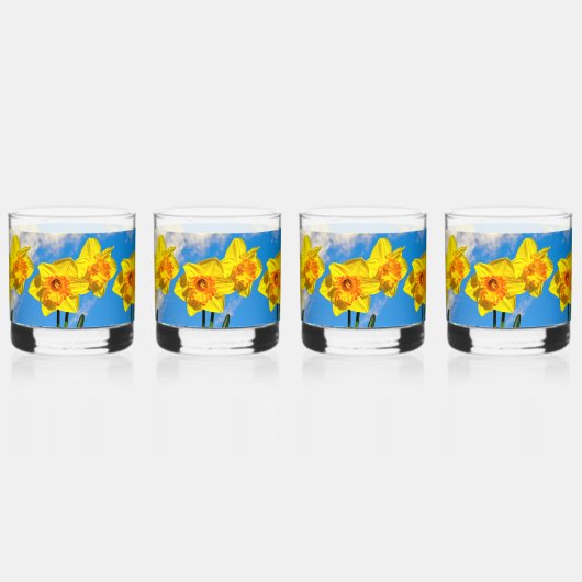 Verre À Whisky Groupe de Daffodils Médaille d'or Fleurs (Recto)