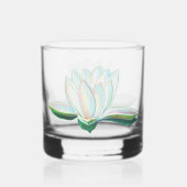 Verre À Whisky Illustration du lotus blanc Iridescendant (Verso)