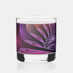 Verre À Whisky Imaginaire coloré Abstrait Trippy Violet Fractal