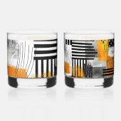 Verre À Whisky Impression Combo Black/Orange Modern Art (Recto)