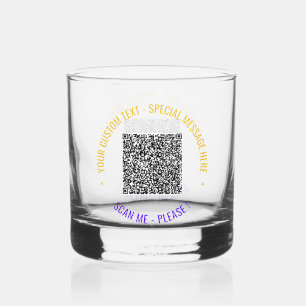 Verre À Whisky Informations d'analyse de code QR colorées et text