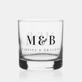 Verre À Whisky Initiales de Monogramme Mariage Couple Personnalis (Recto)