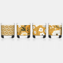 Jaune Moutarde et Floral Botanique Blanc