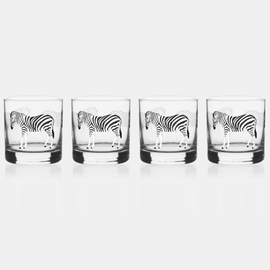 Verre À Whisky Jeu de Drinkware d'impression Zebra (Gauche)