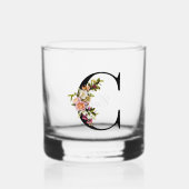 Verre À Whisky Joli Monogramme Floral Décoré C (Recto)