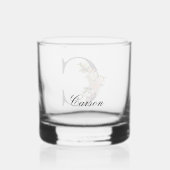 Verre À Whisky Joli Monogramme Floral Décoré C (Verso)
