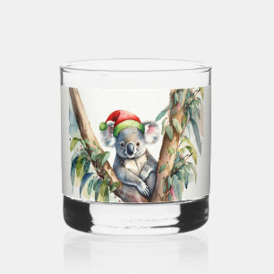 Verre À Whisky Joyeux Noël Koala assis dans un Eucalyptus