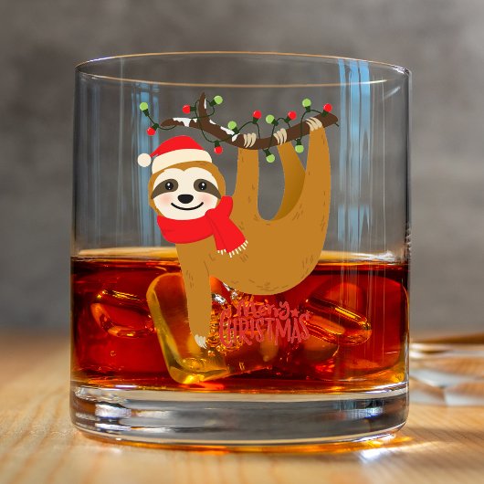 Verre À Whisky Joyeux Noël Sloth Jote Holidays