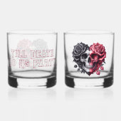 Verre À Whisky Jusqu'à la mort Fêtons-nous le crâne rouge et Rose (Verso)