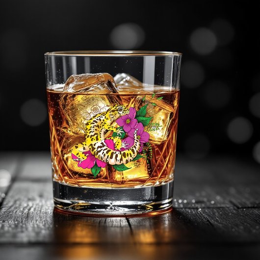 Verre À Whisky Léopard jaune Gecko Vert