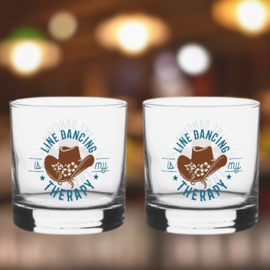 Verre À Whisky Line Dancing Is My Therapy Funny Dance