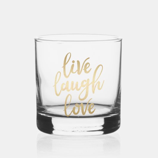 Verre À Whisky Live Laugh Love Faux Gold Letting (Recto)