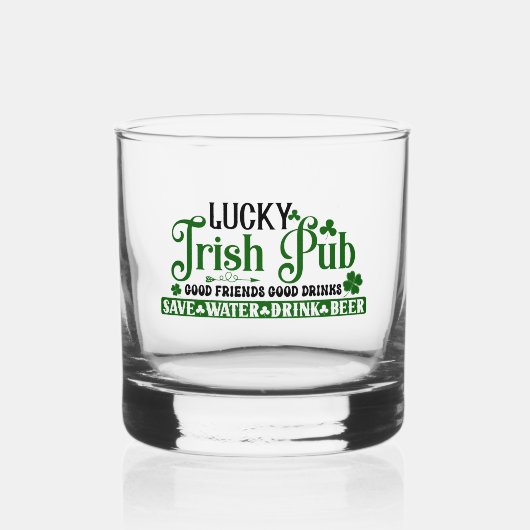 Verre À Whisky Lucky Irish pub trver St. Patricks Day (Recto)