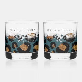 Verre À Whisky Lunettes à barres Empreintes de léopard personnali