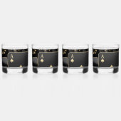 Verre À Whisky Lunettes Whiskey - Black and Gold Poker Design (Recto)
