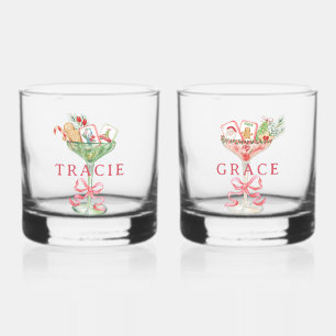 Verre À Whisky Mahjong de Noël   Monogramme