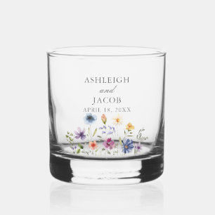 Verre À Whisky Mariage de printemps élégant aux fleurs sauvages p