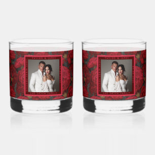 Verre À Whisky Mariage d'été rétro personnalisé avec accent de fl