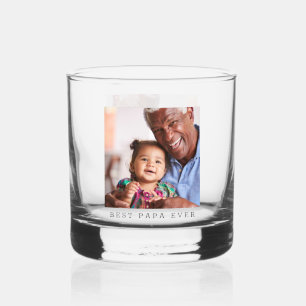 Verre À Whisky Meilleur Papa Personnalisé Photo Simple Grand-Père