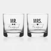 Verre À Whisky Minimal Script Custom Wedding Set of 2 (Recto)