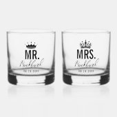Verre À Whisky Minimal Script Custom Wedding Set of 2 (Recto)