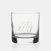 Verre À Whisky Moderne 60e anniversaire simple élégant script élé (Verso)