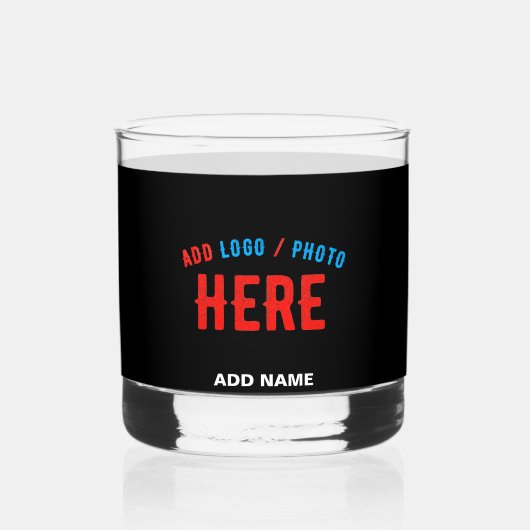 VERRE À WHISKY MODERNE ET MODERNE PERSONNALISABLE NOIR VÉRIFIÉ (Recto)