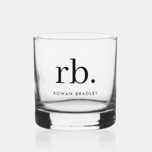 Verre À Whisky Monogramme classique élégant minimal élégant