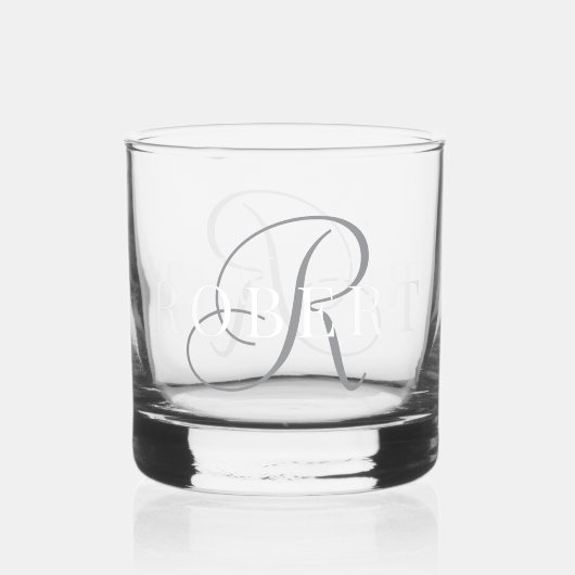Verre À Whisky Monogramme classique Nom initial (Recto)