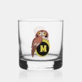Verre À Whisky Monogramme de Chouette de l'Est (Verso)