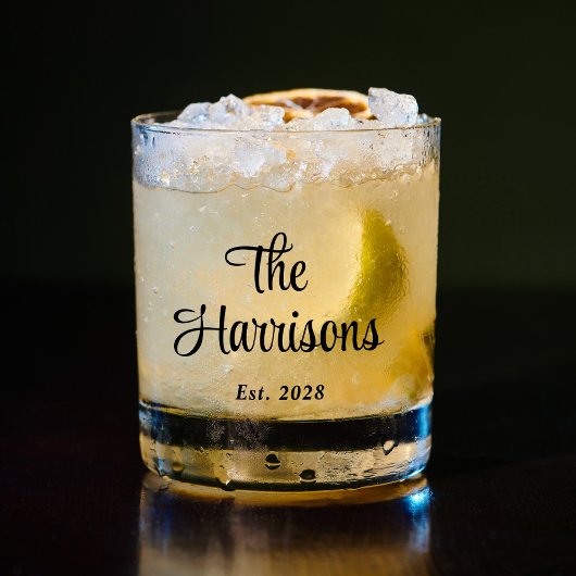 Verre À Whisky Monogramme de famille élégant