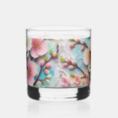 Verre À Whisky Monogramme dentelle rose pastel fleurs de cerisier (Droite)