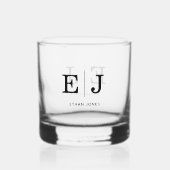 Verre À Whisky Monogramme Élégant Simple Whiskey Glass (Recto)