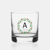 Verre À Whisky Monogramme initial - Noël (Recto)